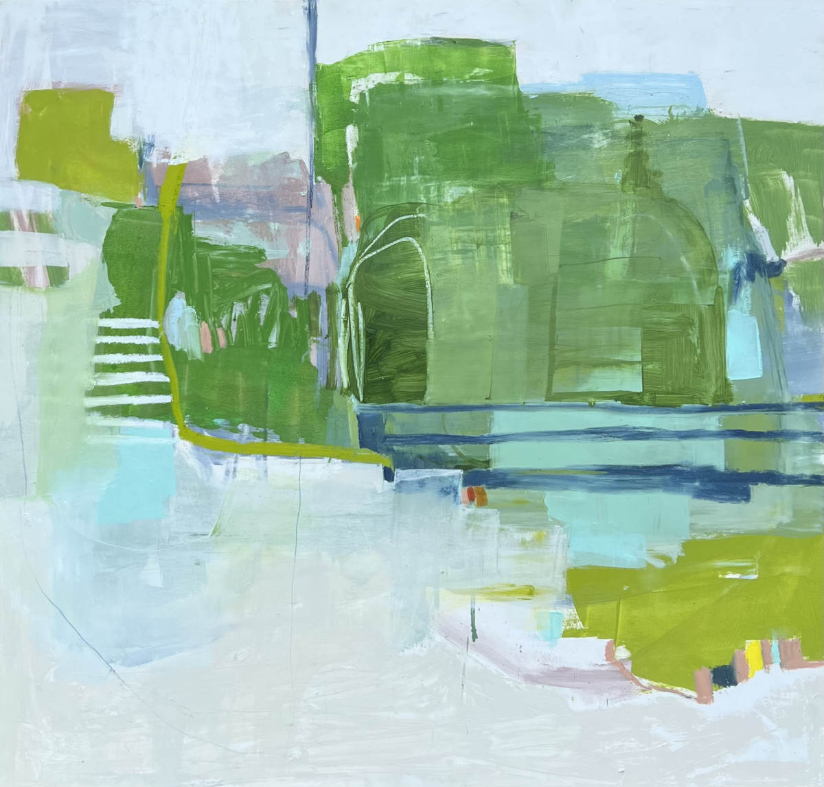 j reynolds, villa como, 2023 40 x 42 oil and chalk pastel on panel $4800+hst