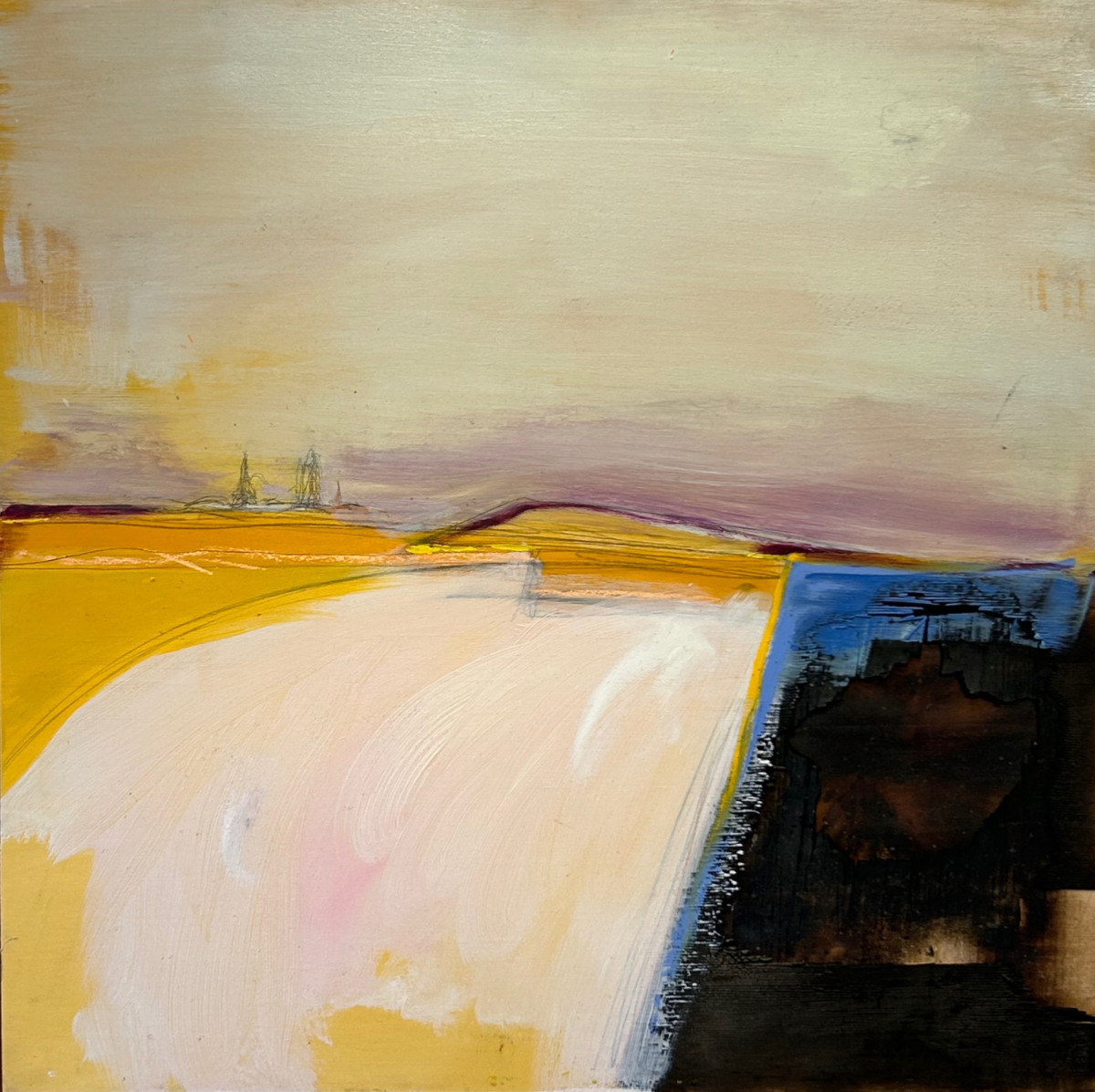 joel loblaw, all hat no cattle, 2023, 24x24, oil, canvas & burn, $1,600 + hst