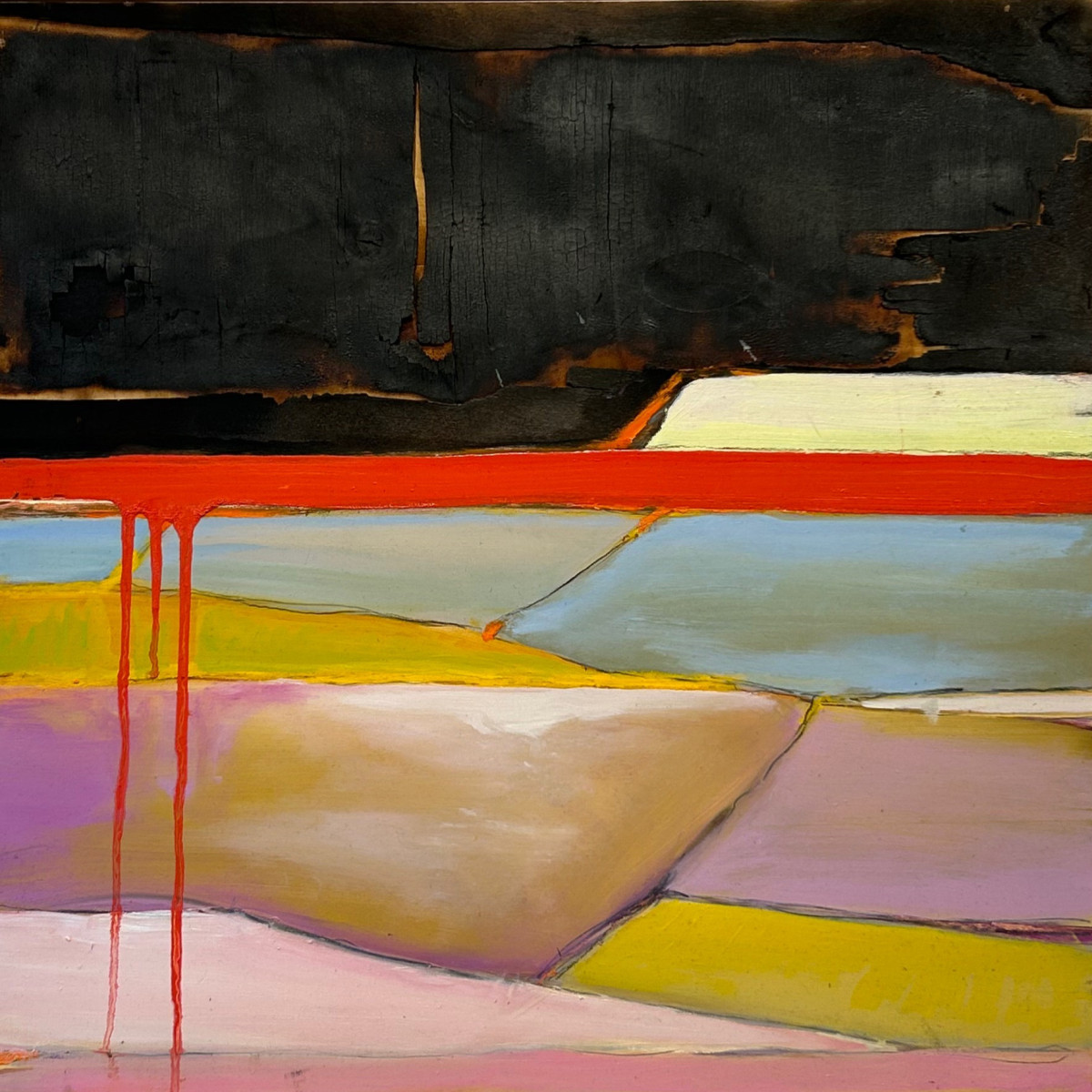 joel loblaw, keep loving me, 2023, 24x24, oil, canvas & burn, $1,600 + hst