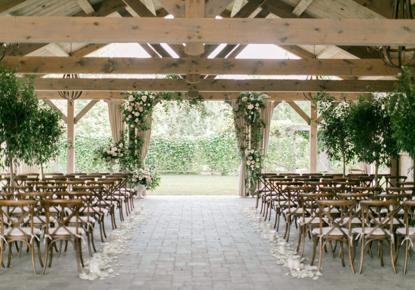 Firshade Room & Summer House outdoor space decorated for wedding