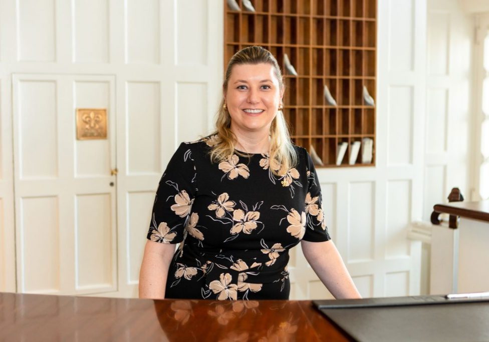 Laura Griffiths behind Langdon Halls front desk